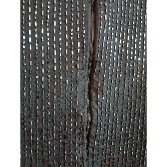 Vintage Camille Marie Black Beaded Short Sleeve Top - Size Small - 100% Silk - Picture 6 of 6